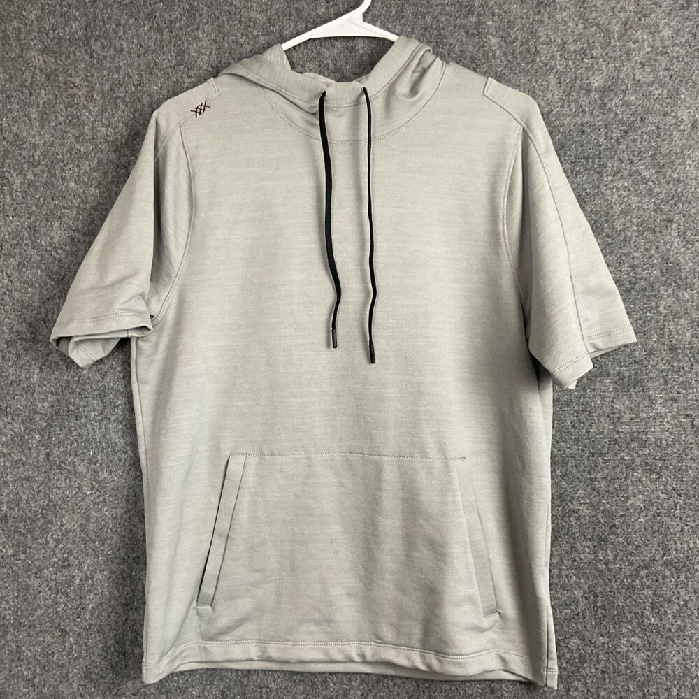 Rhone Luxe Knit Hoodie Mens Size S Gray Casual active Short sleeves